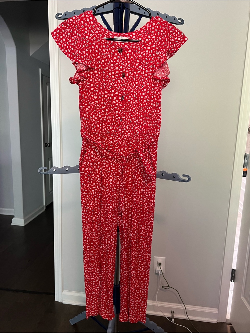 H&M Red Floral Girls' Jumpsuit